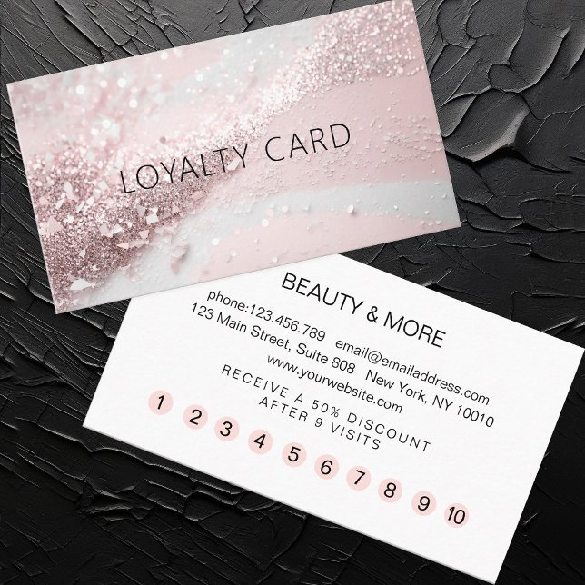 Glitter Loyalty 10 Nails Lashes Beauty Business Card (Creator Uploaded)