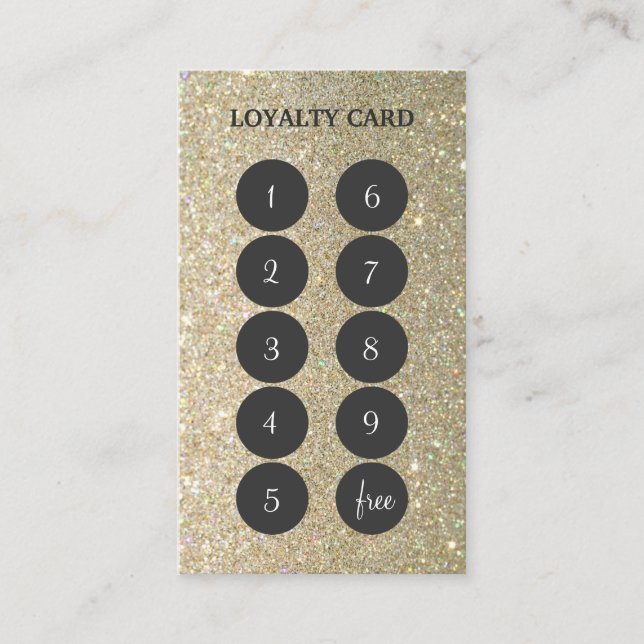 Glitter Loyalty Punch Business Card (Front)
