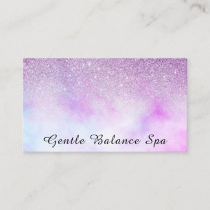 *~* Glitter Magenta Pink White Holistic Life Coach Business Card