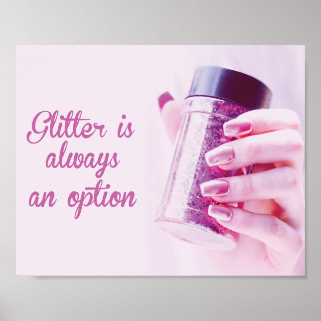 Glitter makes you shine, nail salon decor wallart (Front)