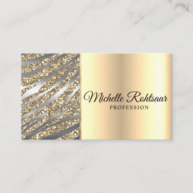 Glitter Makeup Artist Hair Salon Business Card (Front)