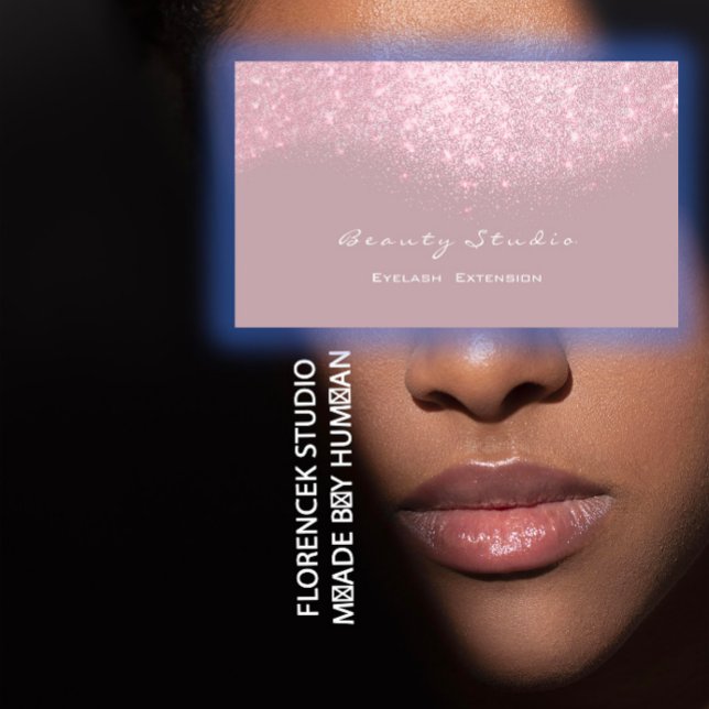 Glitter Makeup Artist Stylist Lash Mauve Pink Grey Business Card (Glitter Makeup Artist Stylist Lash Mauve Pink Gray Business Card)
