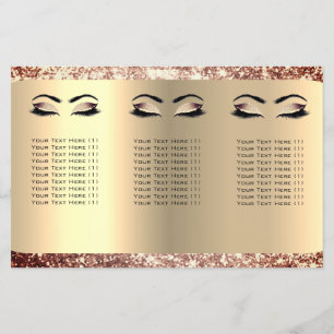 Glitter Makeup Eyes Lash Hair Rose DL 3 Leaflet Flyer