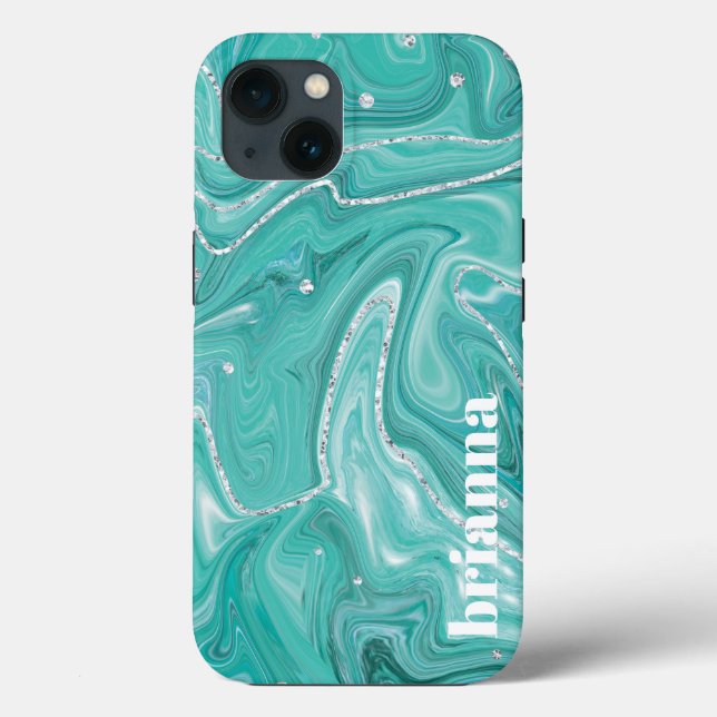 Glitter Marble Case-Mate iPhone Case (Back)