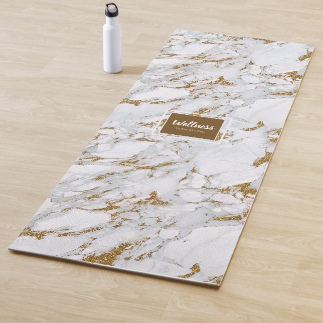 Glitter Marble Gold ID507 Yoga Mat (In Situ)