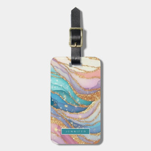 Glitter Marble Luggage Tags