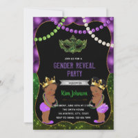 Glitter mardi gras African American gender reveal 