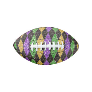 Glitter Mardi Gras Harlequin Argyle Diamond Football