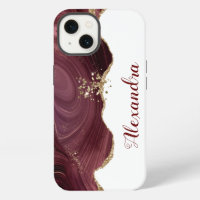 Glitter maroon burgundy with names Case-Mate iPhon