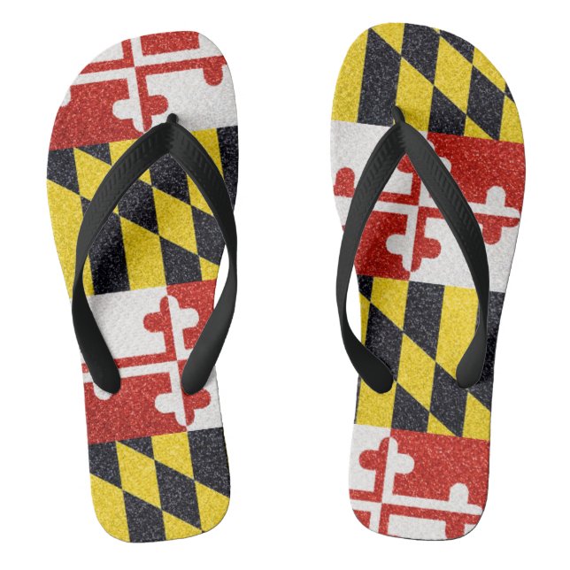 Glitter Maryland flag flip flops (Footbed)