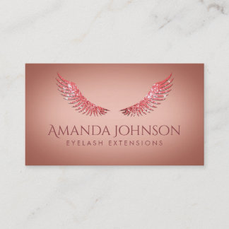 Glitter Mascara Eyelash Extensions Pink Rose Card