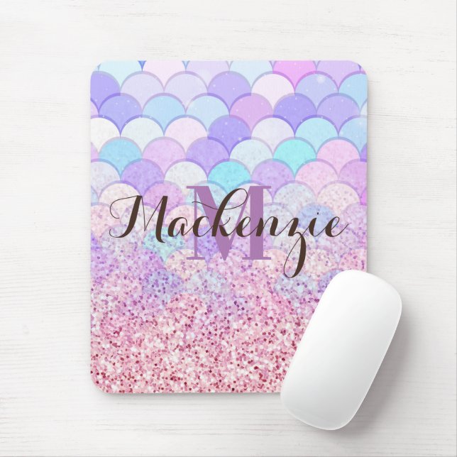 Glitter Mermaid Mouse Pad (With Mouse)