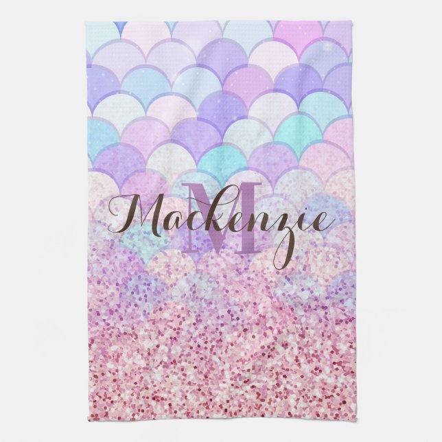 Glitter Mermaid Tea Towel (Vertical)