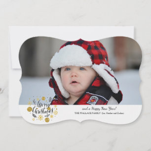 Glitter Merry Christmas Photo Card