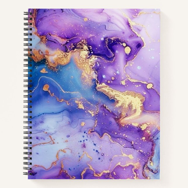 Glitter Minimal Seamless Purple Blue Pattern Notebook (Front)