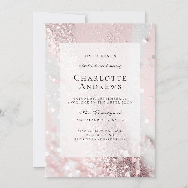 Glitter, Modern, Bridal Shower Invitation (Front)