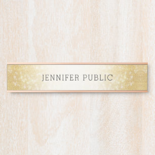Glitter Modern Elegant Template Trendy Rose Gold Door Sign