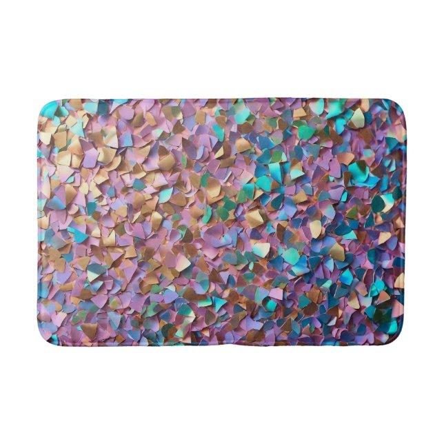Glitter Modern Opal Holographic Collection Bath Mat (Front)