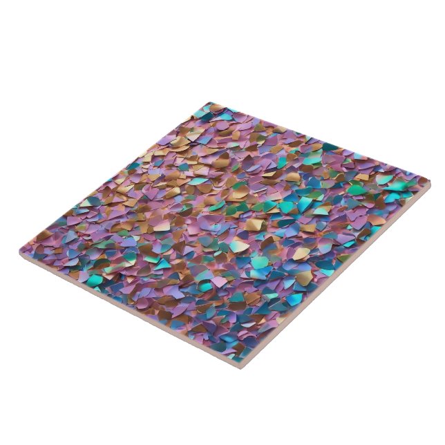 Glitter Modern Opal Holographic Collection Ceramic Tile (Side)