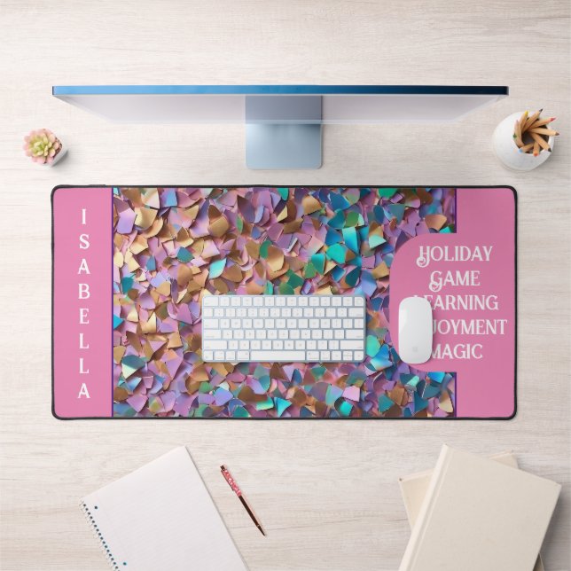 Glitter Modern Opal Holographic Collection Desk Mat (Office 1)