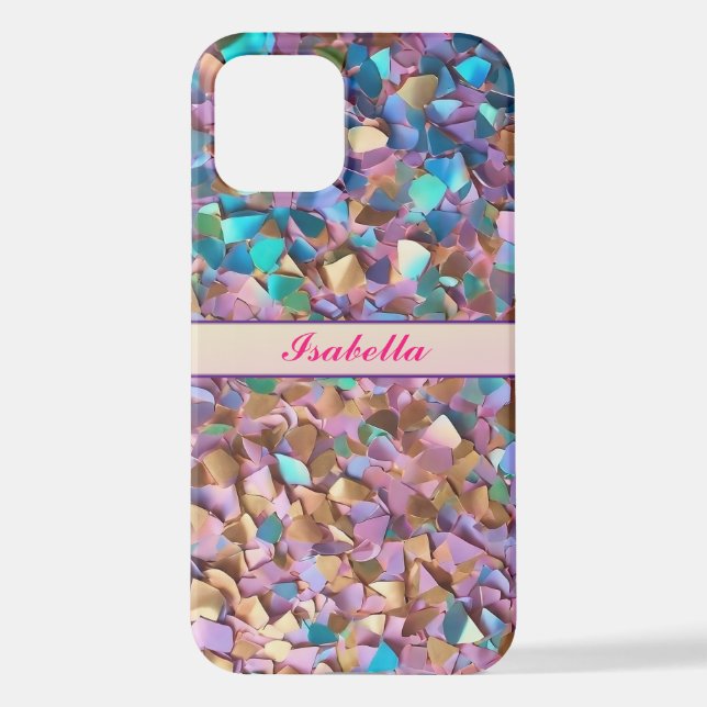 Glitter Modern Opal Holographic Collection iPhone Case (Back)