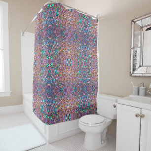 Glitter Modern Opal Holographic Collection Shower Curtain