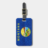 Glitter Montana flag customisable luggage tag (Front Vertical)
