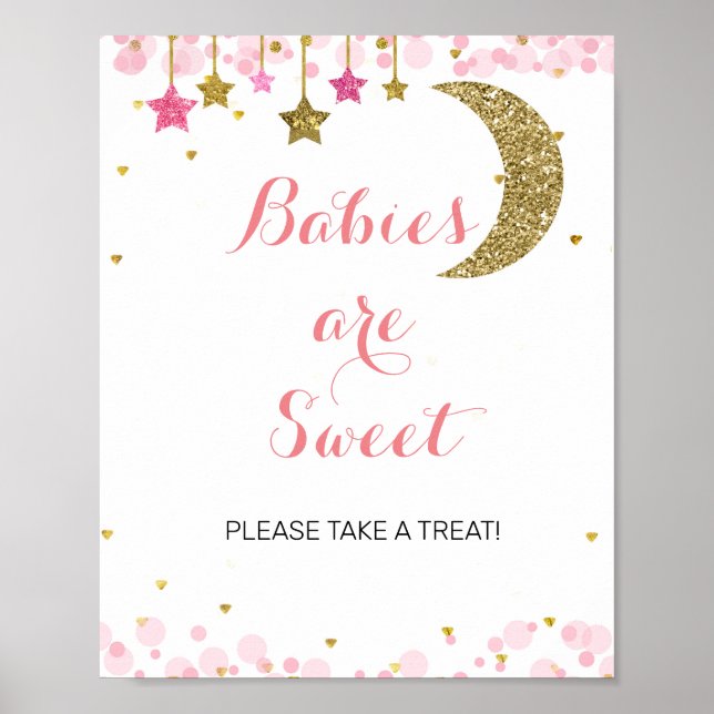 Glitter moon Babies Are Sweet Please Take A Treat Poster (Front)