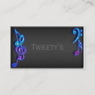Glitter Musical Notes Business Card