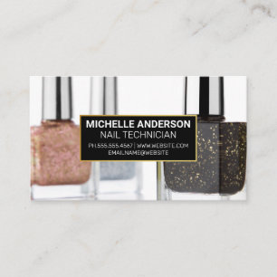 Glitter Nail Polish Bottles Business Card