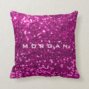 Glitter Name Fashion Sequin Pink Fuchsia Rose Cushion