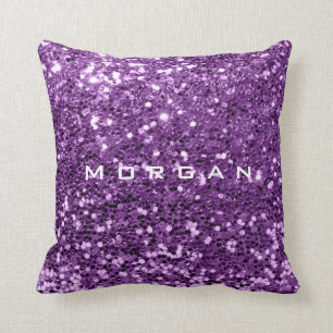 Glitter Name Fashion Sequin Violet Purple Grape Cushion