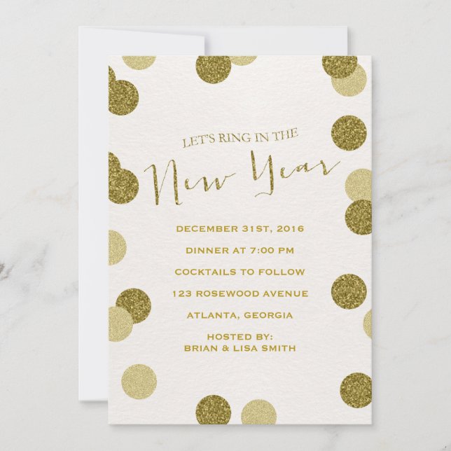 Glitter New Year's Eve Party Invitation (Front)