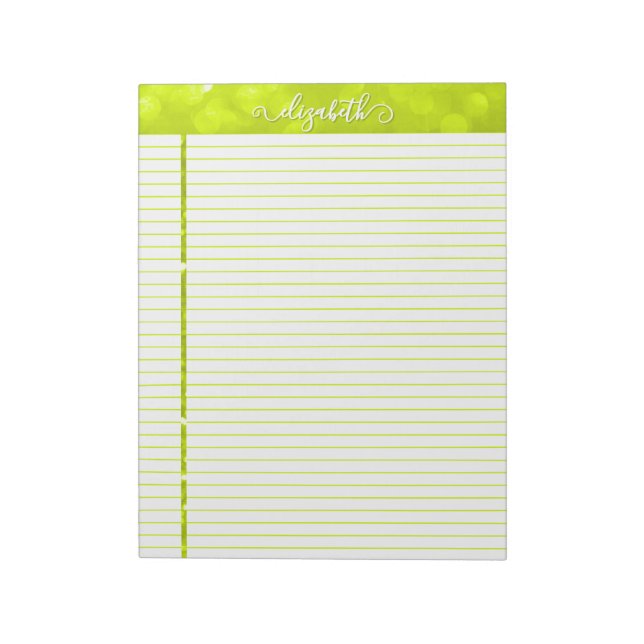 Glitter Notepad in Chartreuse (Rotated)