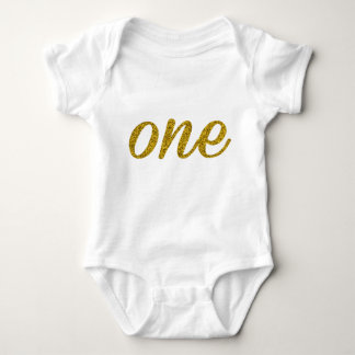Glitter Number ONE (1) Baby Bodysuit
