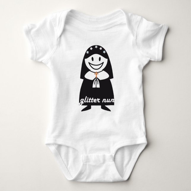 Glitter Nun Baby Bodysuit (Front)