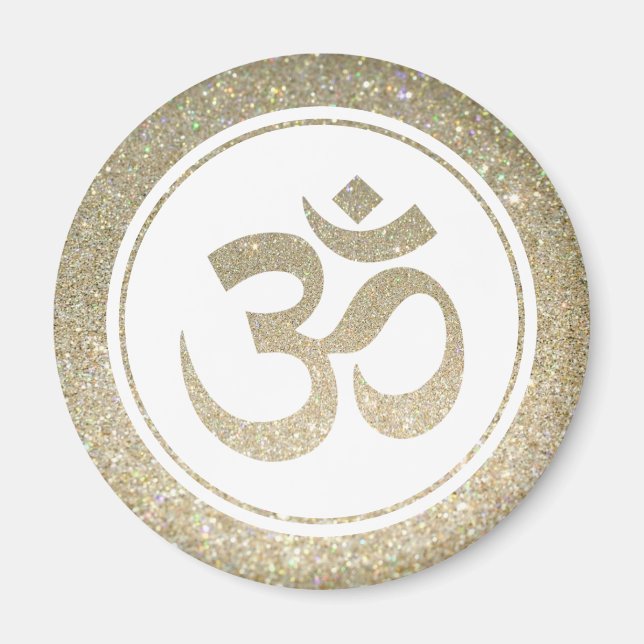 Glitter OM Symbol Fridge Magnet (Front)