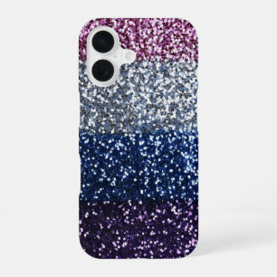 Glitter Ombre Purple Blue iPhone 16 Case