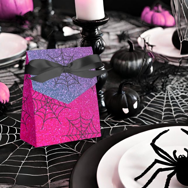 Glitter Ombre Spider Web Teal Pink Purple Favour Box (Creator Uploaded)
