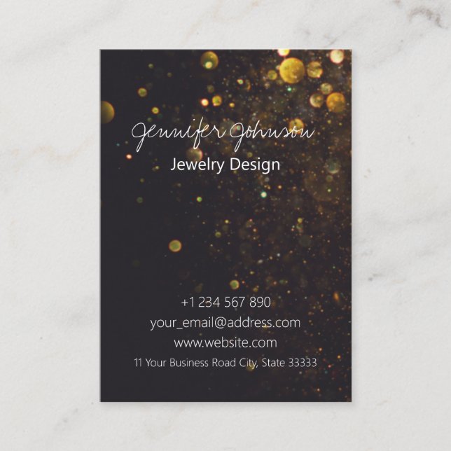 Glitter on Black Business Card (Front)