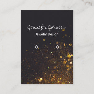 Glitter on Black Earring Holder Display Card