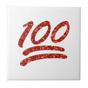glitter one hundred emoji ceramic tile