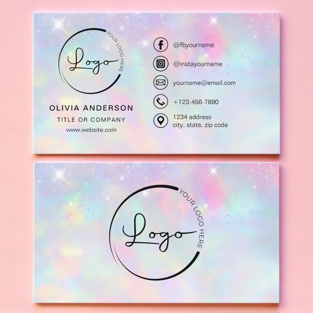 Glitter Opal Business Logo Social Media Card (Creator Uploaded)