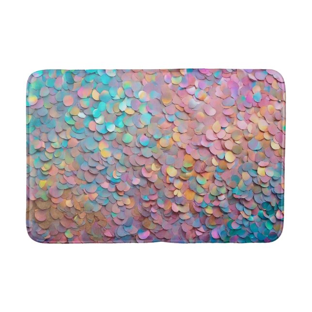 Glitter Opal Holographic Modern Collection Bath Mat (Front)