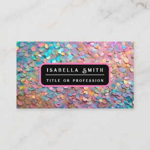 Glitter Opal Holographic Modern Collection Business Card