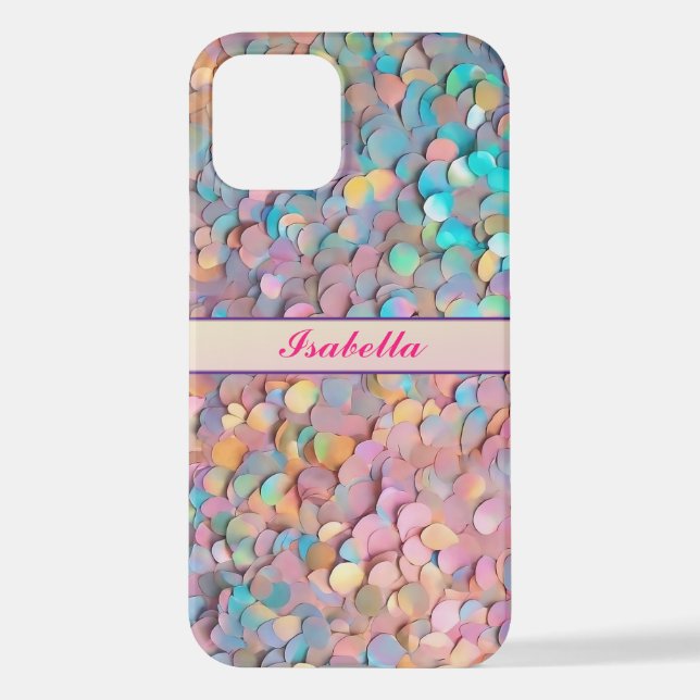 Glitter Opal Holographic Modern Collection iPhone Case (Back)