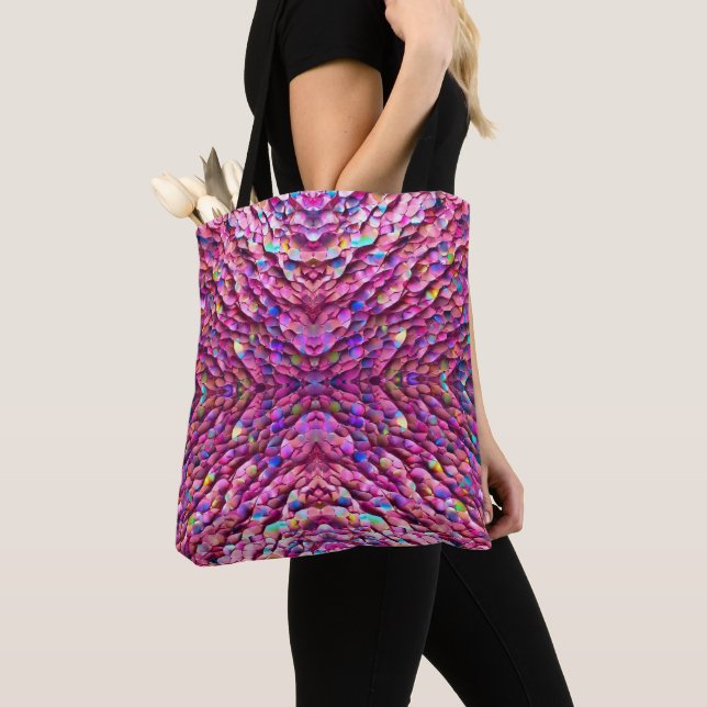 Glitter Opal Holographic Popular Collection Tote Bag (Close Up)