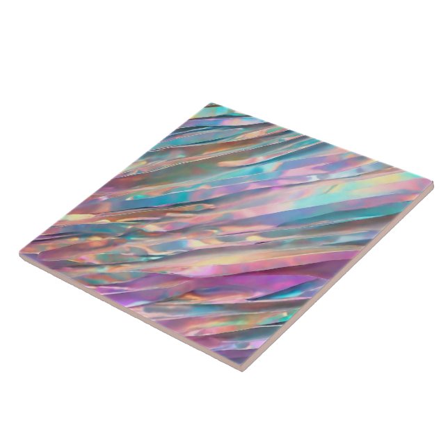 Glitter Opal Holographic Trendy Collection Ceramic Tile (Side)