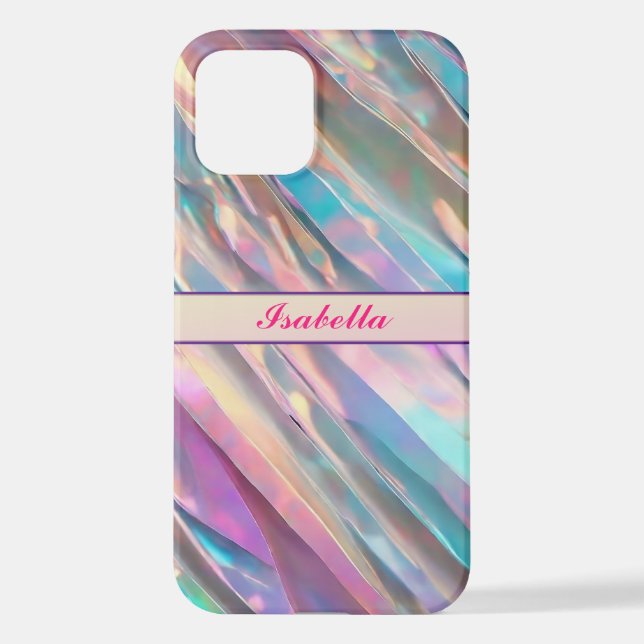 Glitter Opal Holographic Trendy Collection iPhone Case (Back)