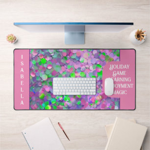 Glitter Opal Modern Holographic Collection Desk Mat